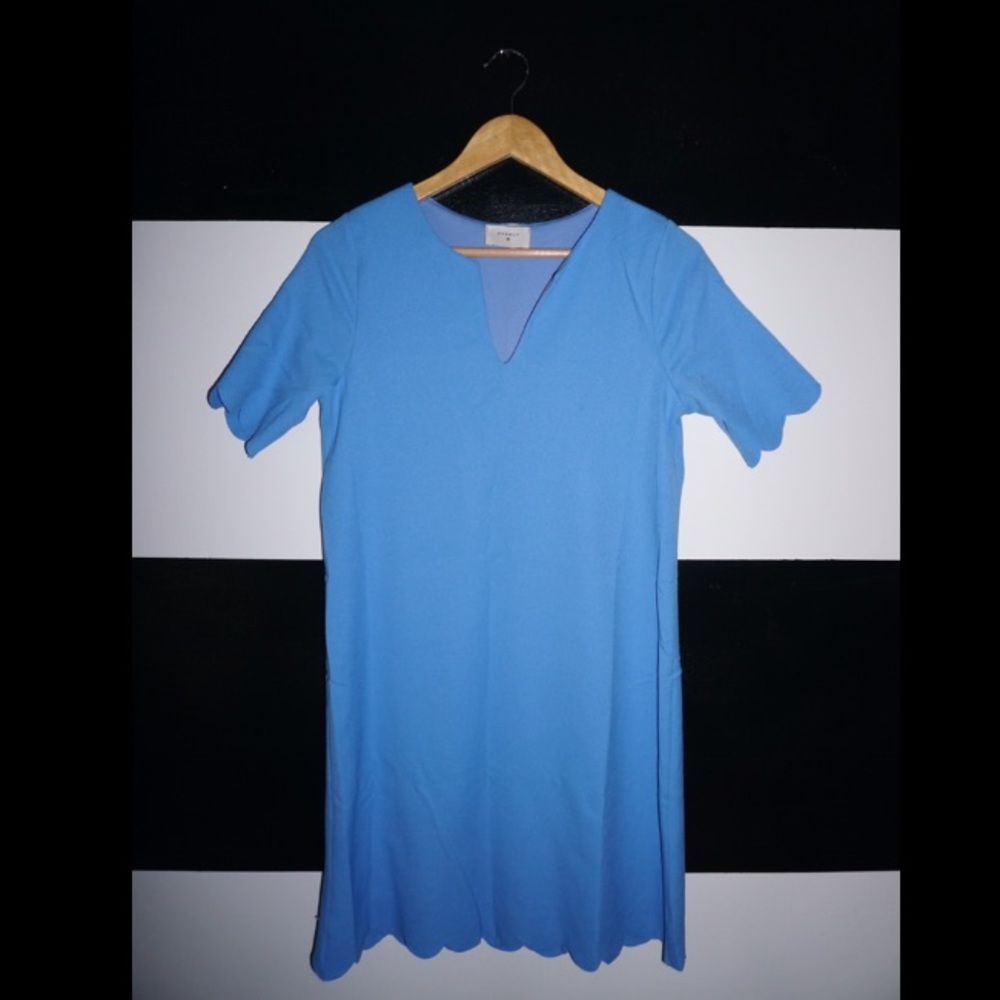 Baby Blue Scalloped Dress